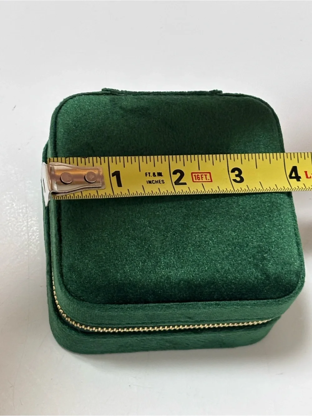 Green Velvet Travel Jewelry Organizer w/ Mirror